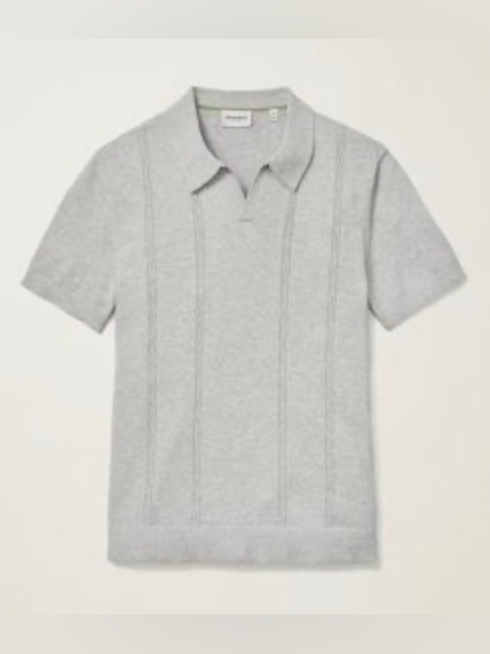 Bonobos Light Gray V-Neck Short-Sleeve Knit Sweater W Johnny Collar